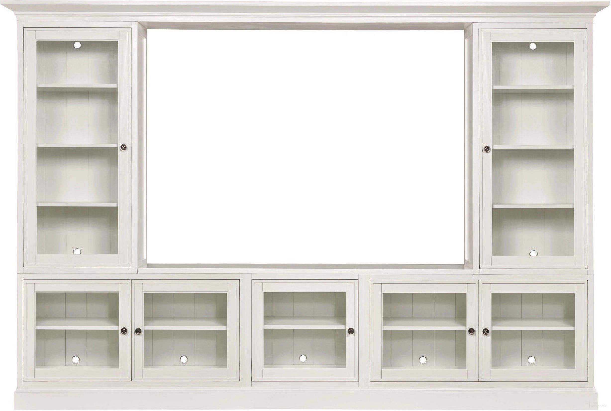 The appearance of Structures Quintuple Entertainment with Piers In White designed by Hammary in the modern / contemporary interior design. This white piece of furniture  was selected by 1StopBedrooms from Structures Collection to add a touch of cosiness and style into your home. Sku: 267-515;267-531;267-531;267-531;267-531;267-531;267-553;267-571;267-571;267-585. Material: Birch Veneer.