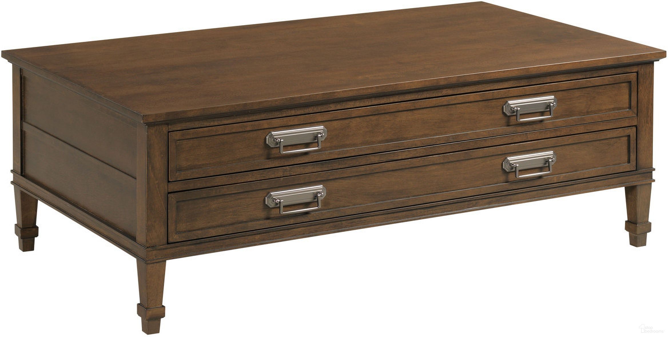 The appearance of Structures Rectangular Drawer Coffee Table In Sable designed by Hammary in the transitional interior design. This sable piece of furniture  was selected by 1StopBedrooms from Structures Collection to add a touch of cosiness and style into your home. Sku: 267-910S. Material: Birch Veneer.
