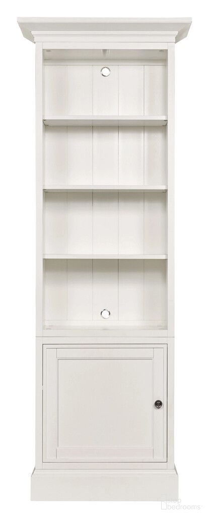 The appearance of Structures Single Display Bookcase In White designed by Hammary in the modern / contemporary interior design. This white piece of furniture  was selected by 1StopBedrooms from Structures Collection to add a touch of cosiness and style into your home. Sku: 267-511;267-531;267-561;267-581. Material: Birch Veneer.