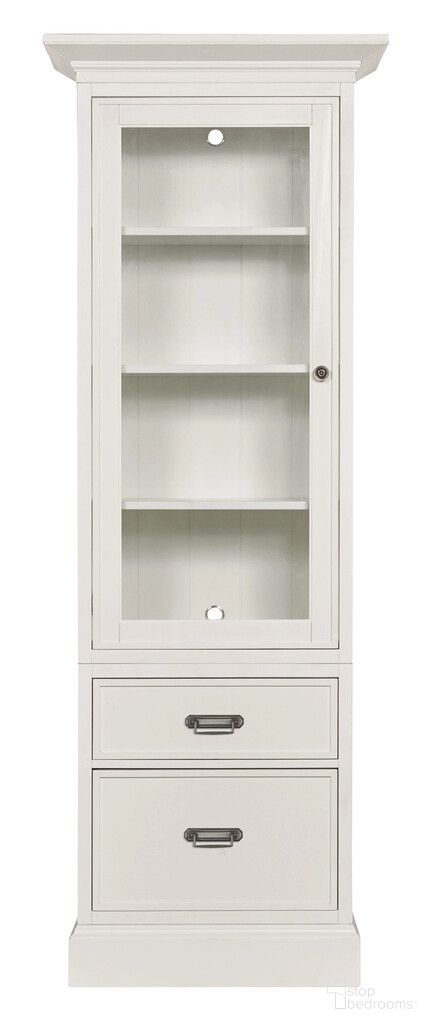 The appearance of Structures Single Storage Display Cabinet In White designed by Hammary in the modern / contemporary interior design. This white piece of furniture  was selected by 1StopBedrooms from Structures Collection to add a touch of cosiness and style into your home. Sku: 267-511;267-541;267-571;267-581. Material: Birch Veneer.