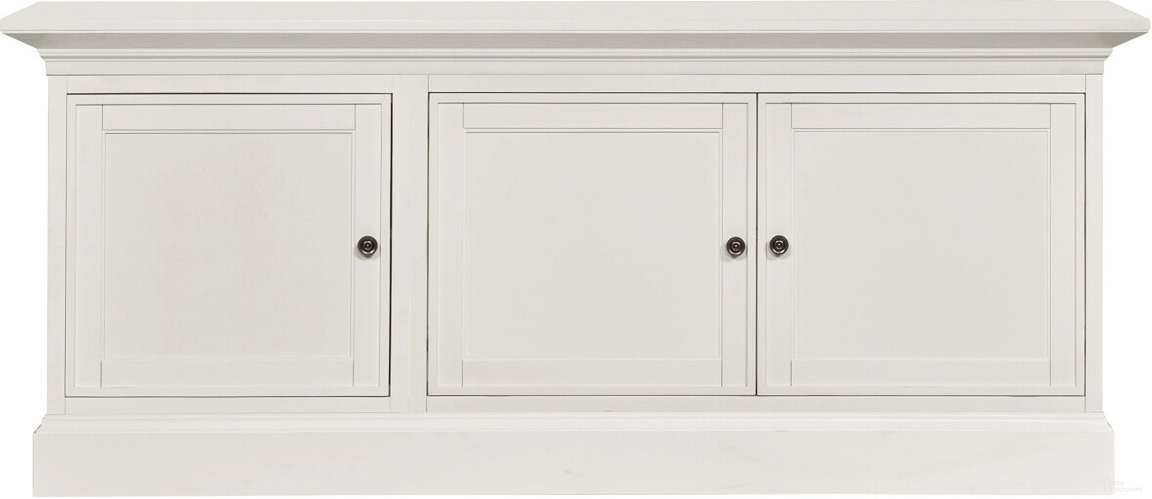 The appearance of Triple Three Door Console In Pure White designed by Hammary in the transitional interior design. This pure white piece of furniture  was selected by 1StopBedrooms from Structures Collection to add a touch of cosiness and style into your home. Sku: 267-513;267-531;267-532;267-583. Material: Birch Veneer.