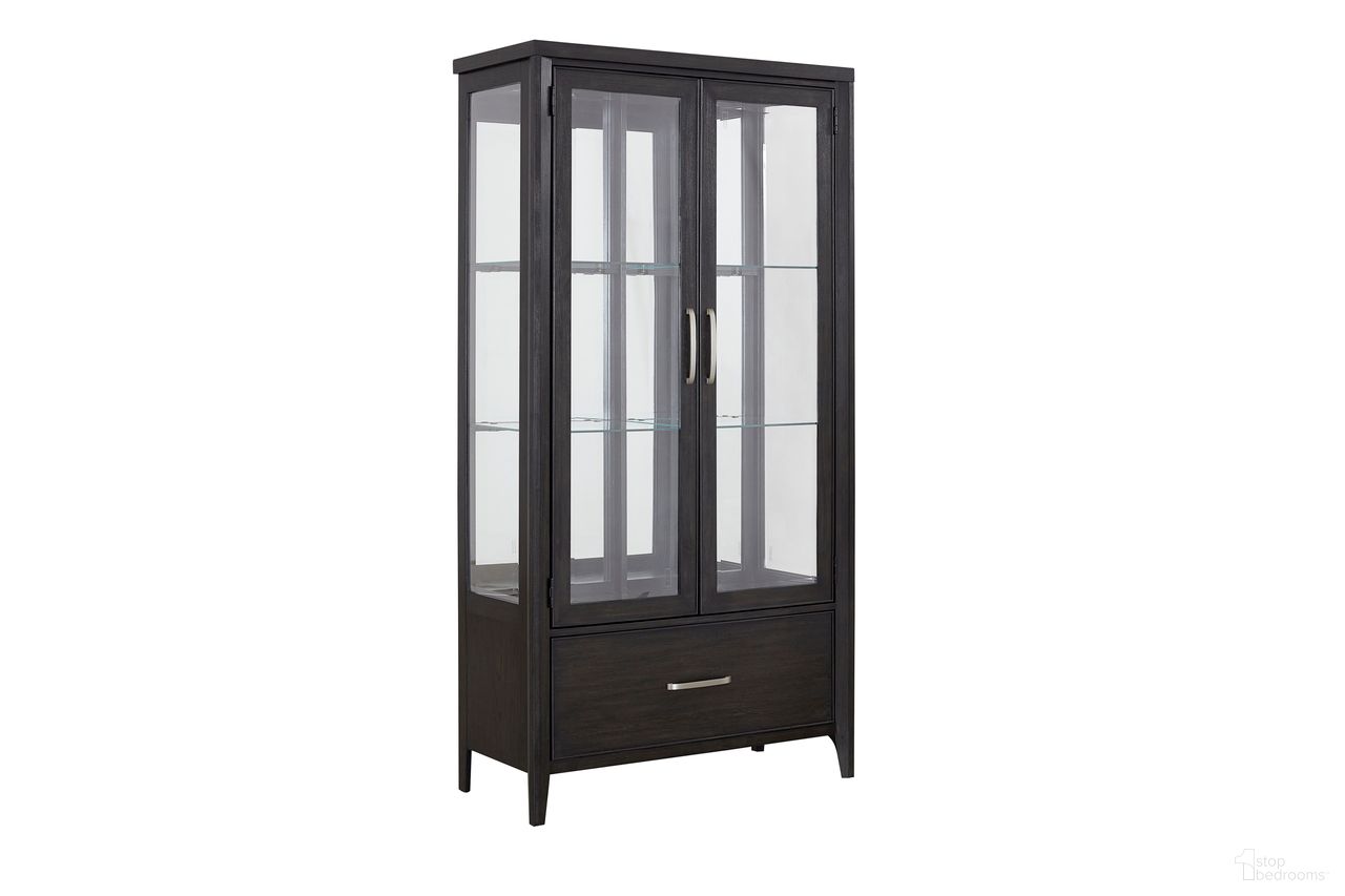 The appearance of Studio 24 Curio Cabinet with LED Lighting in Java Bean designed by FD Home in the transitional interior design. This java bean piece of furniture was selected by 1StopBedrooms from Studio 24 Collection to add a touch of cosiness and style into your home. Sku: 4324-10. Material: Poplar Solid.