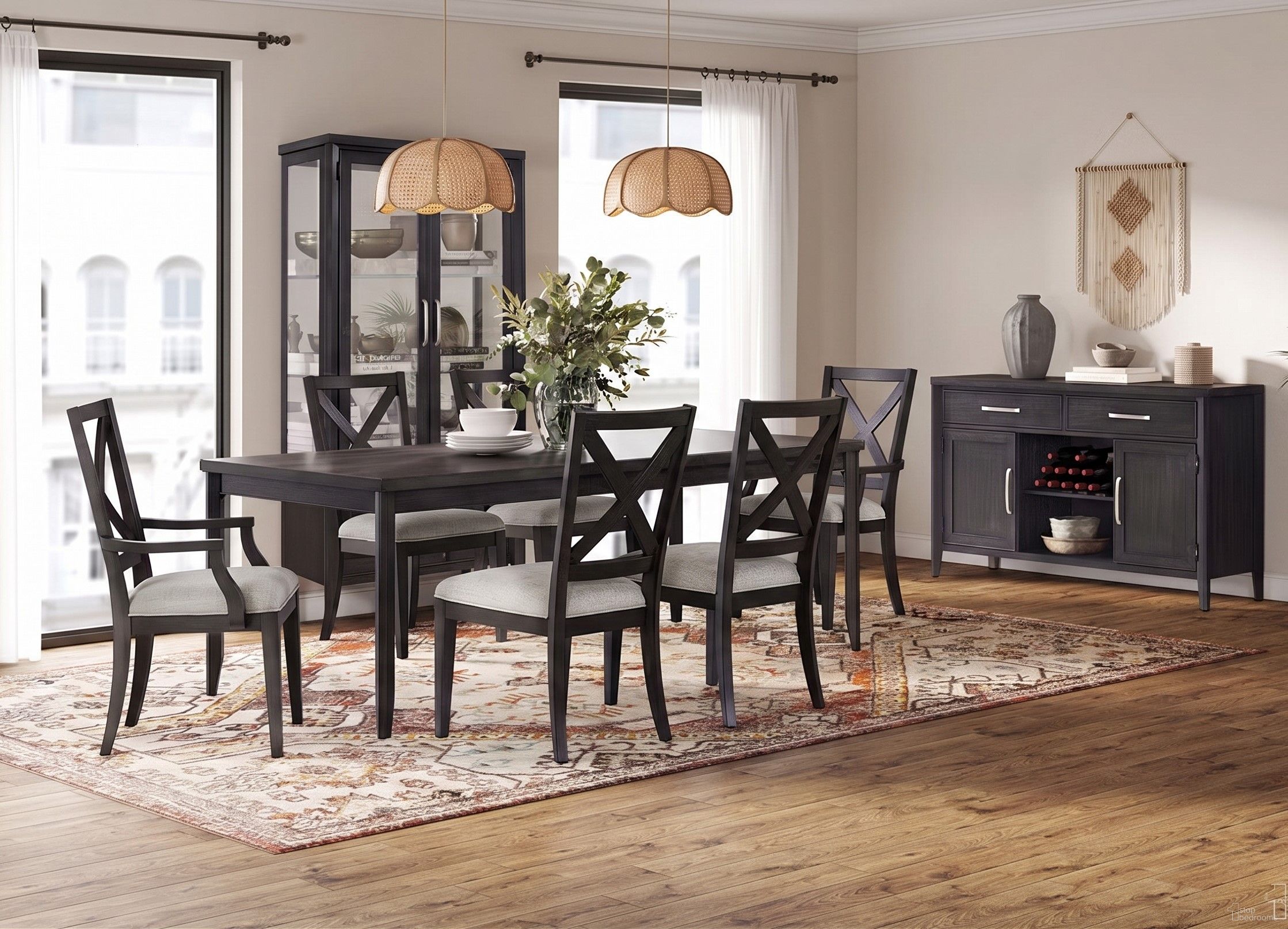 Studio 24 Extendable Dining Room Set in Java Bean