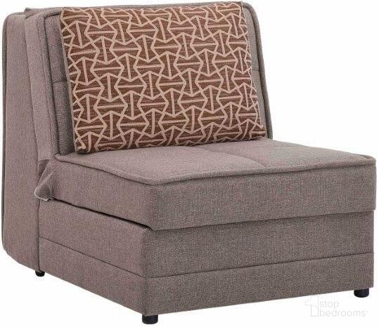 Studio Upholstered Convertible Armchair with Storage In Beige
