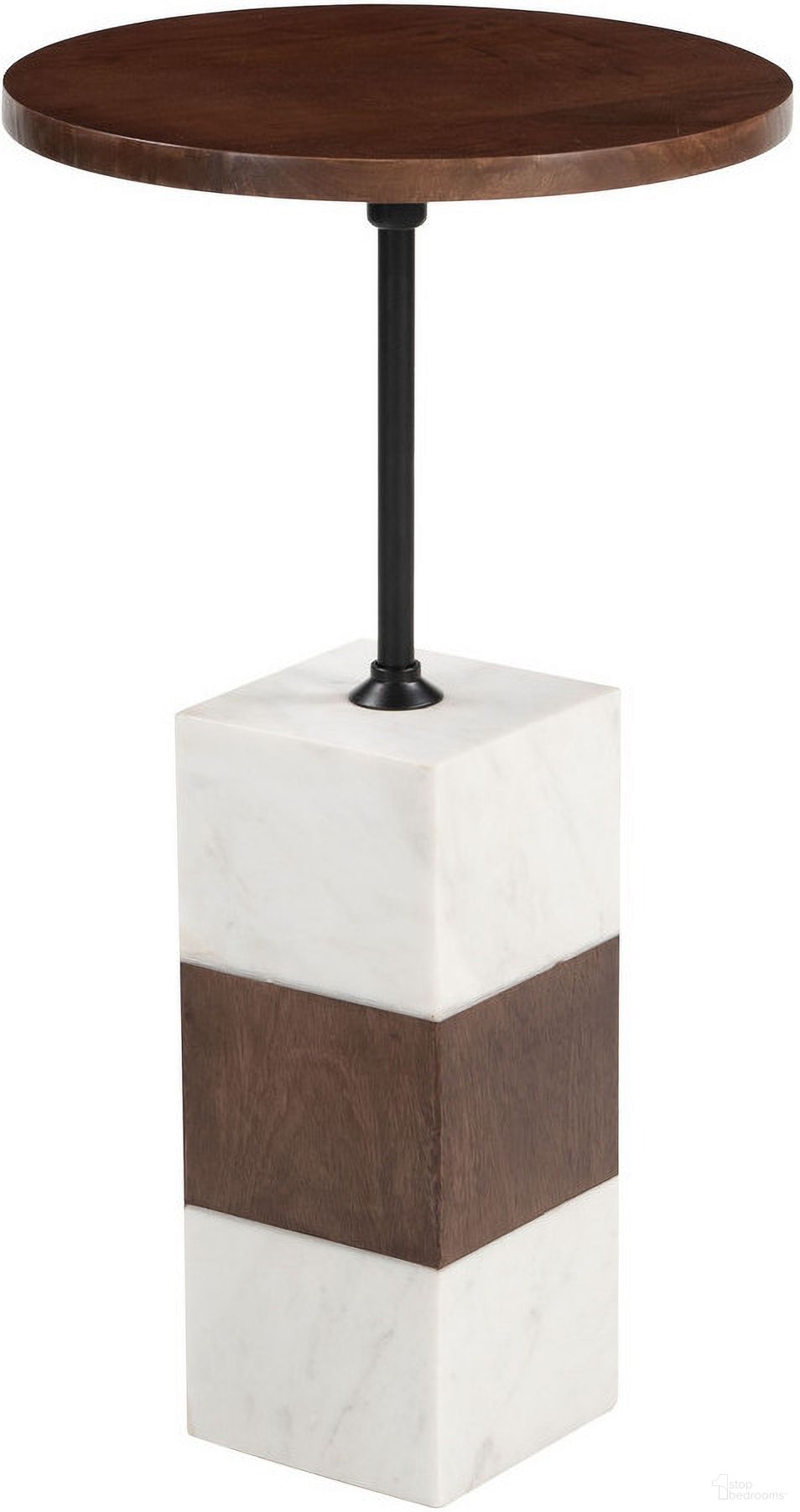 Stuk Side Table In Brown and White