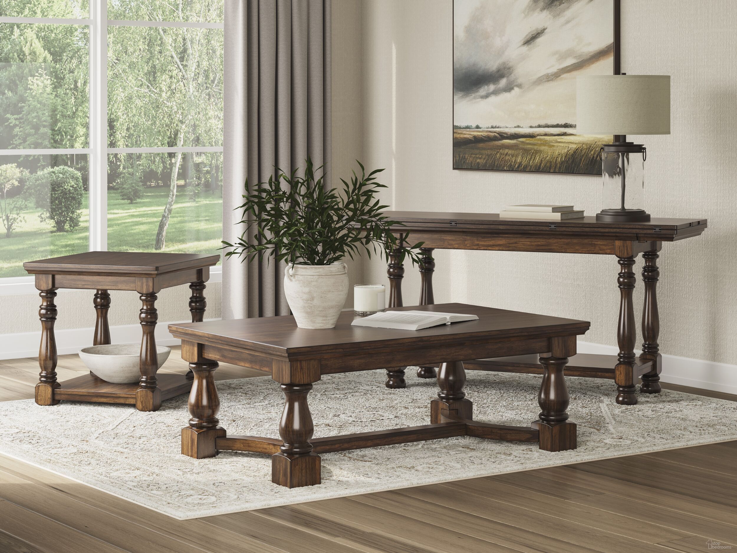 The appearance of Sturlayne Occasional Table Set In Brown designed by Signature Design by Ashley in the traditional interior design. This brown piece of furniture was selected by 1StopBedrooms from Sturlayne Collection to add a touch of cosiness and style into your home. Sku: T609-1;T609-3. Material: Wood.
