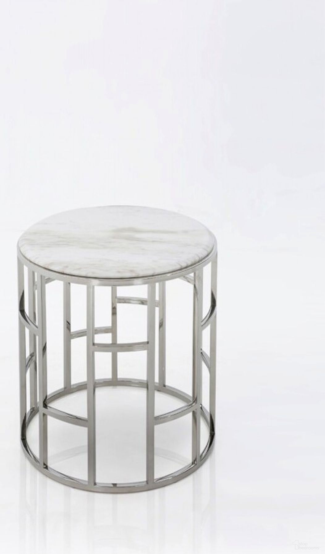 The appearance of Stylish Marble Round Geometric End or Side Table In Silver and White designed by Homeroots in the modern / contemporary interior design. This silver and white piece of furniture  was selected by 1StopBedrooms from  to add a touch of cosiness and style into your home. Sku: 473138. Material: Marble.