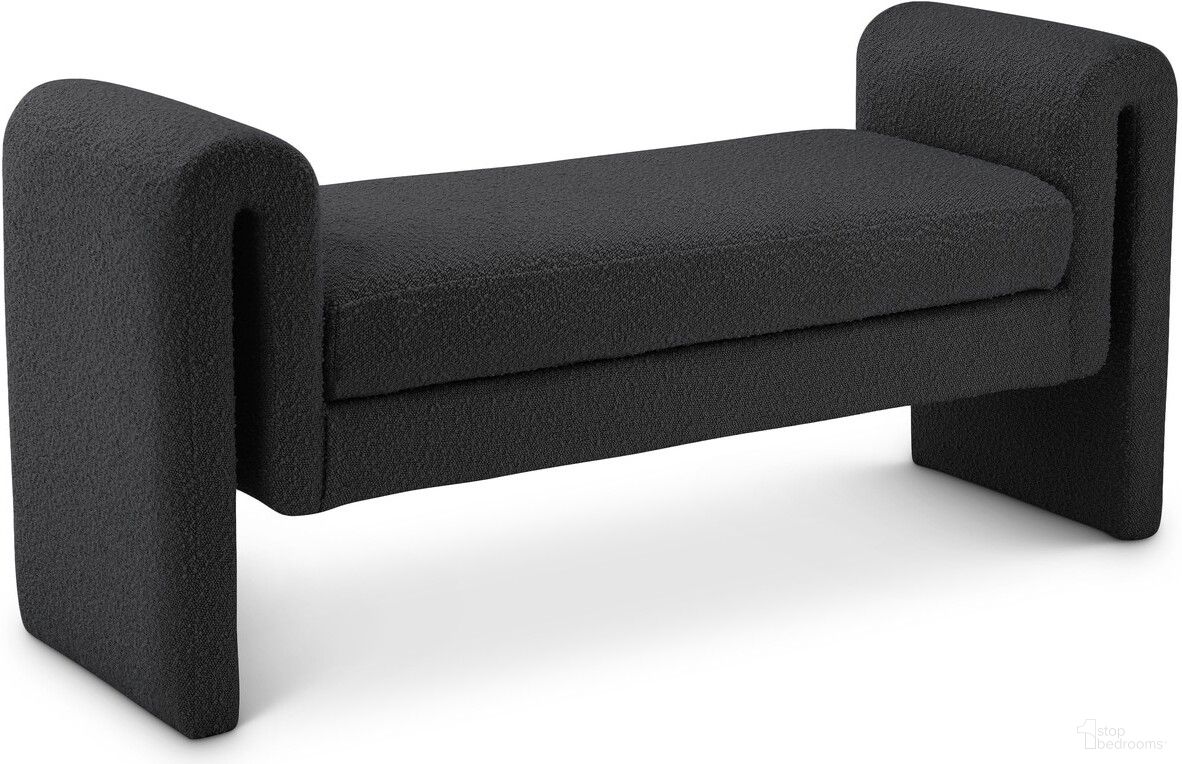 The appearance of Stylus 51 Inch Boucle Fabric Bench In Black designed by Meridian in the modern / contemporary interior design. This black piece of furniture was selected by 1StopBedrooms from Stylus Collection to add a touch of cosiness and style into your home. Sku: 149Black. Material: Wood.