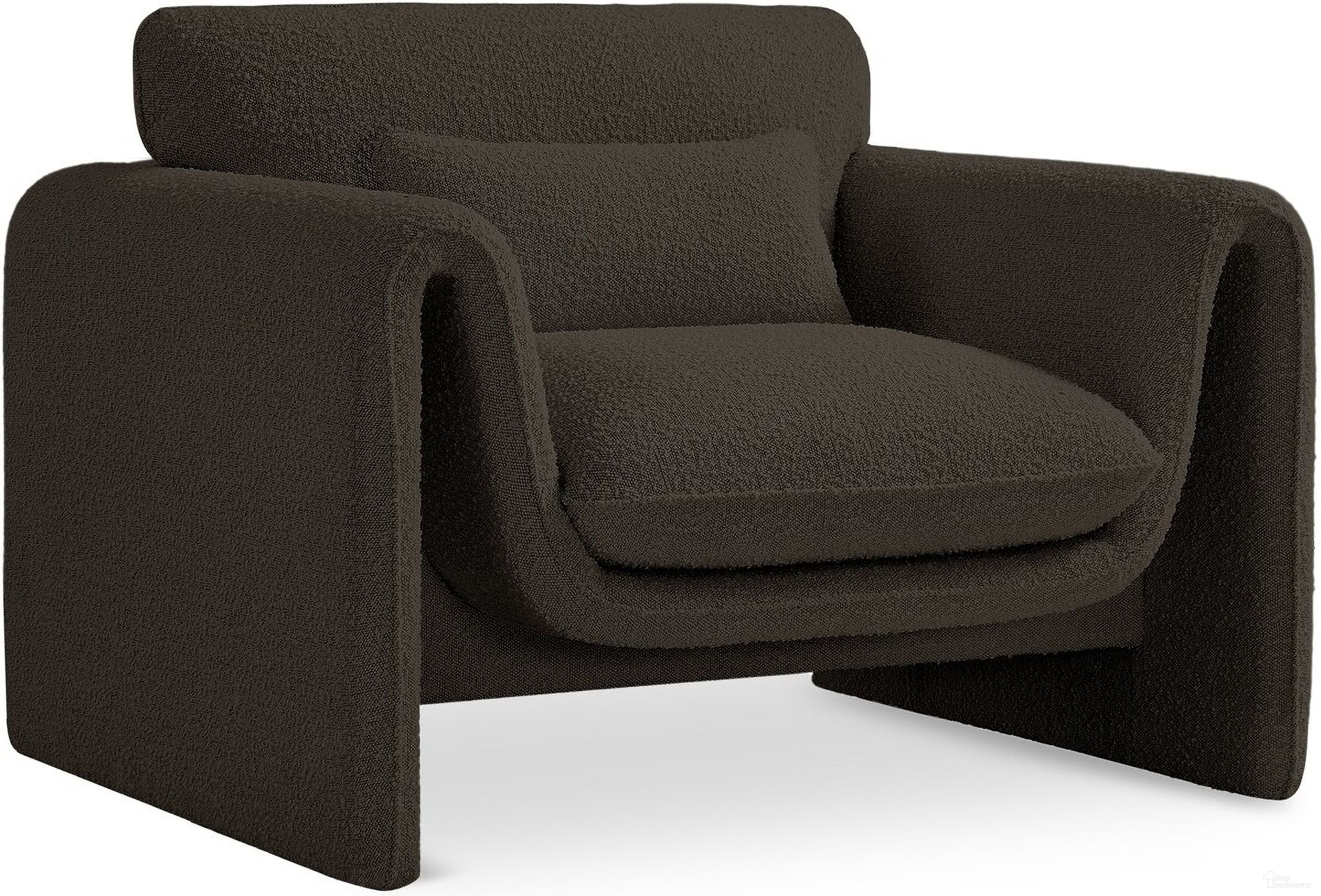 The appearance of Stylus Boucle Fabric Chair In Brown designed by Meridian in the modern / contemporary interior design. This brown piece of furniture was selected by 1StopBedrooms from Stylus Collection to add a touch of cosiness and style into your home. Sku: 198Brown-C. Material: Boucle.