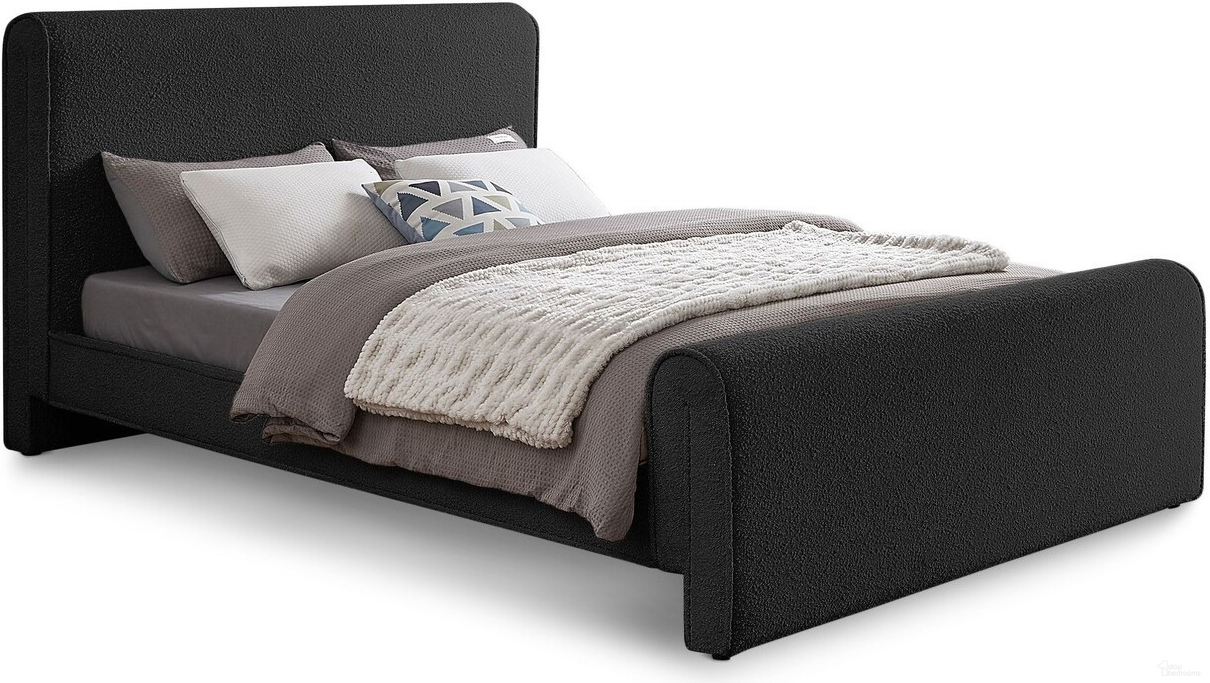 The appearance of Stylus Boucle Fabric King Bed In Black designed by Meridian in the modern / contemporary interior design. This black piece of furniture was selected by 1StopBedrooms from Stylus Collection to add a touch of cosiness and style into your home. Sku: StylusBlack-K Box 1/3 (Headboard);StylusBlack-K Box 2/3 (Footboard / Slats);StylusBlack-K Box 3/3 (Side Rails / Center Support Bar / Hardware). Bed Type: Panel Bed. Material: Wood. Bed Size: King.