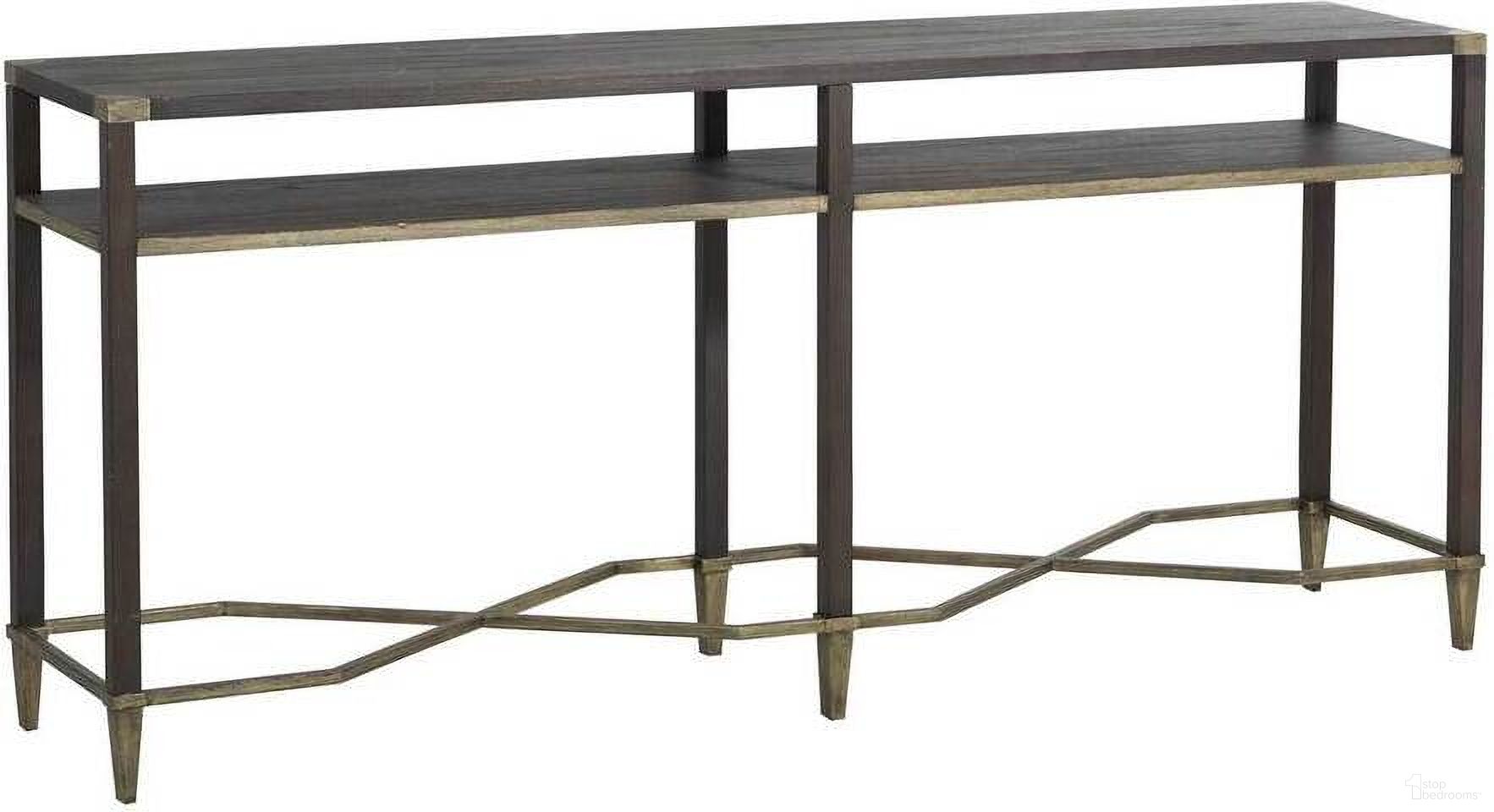 The appearance of Sue Console Table In Natural Black and Antique Champagne designed by Gabby in the transitional interior design. This natural black/antique champagne piece of furniture was selected by 1StopBedrooms from Sue Collection to add a touch of cosiness and style into your home. Sku: SCH-160370. Material: Oak.