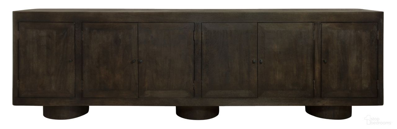 Sullivan Solid Wood 6-Door Sideboard In Dark Brown