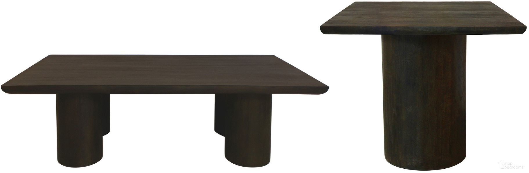 Sullivan Solid Wood Rectangular Occasional Table Set In Dark Brown