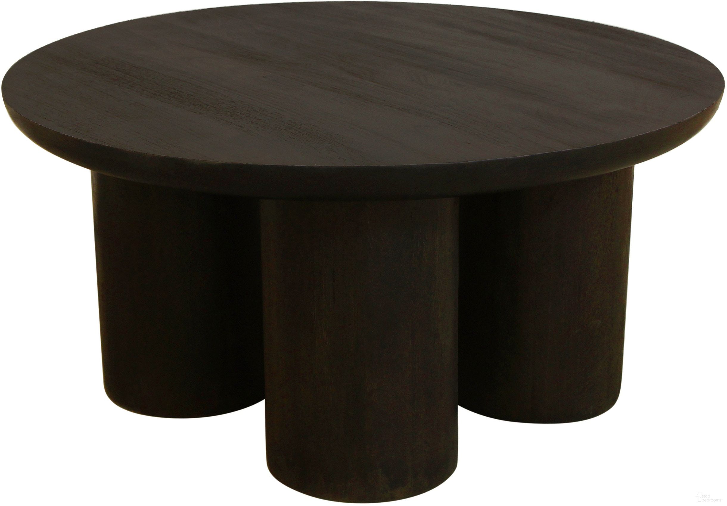Sullivan Solid Wood Round Coffee Table In Dark Brown