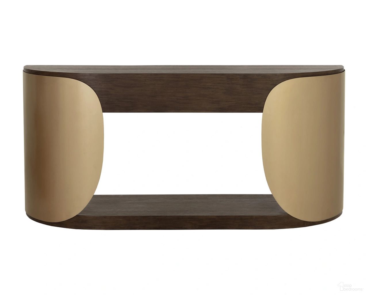 Sultana Console Table In Dark Brown and Brushed Brass