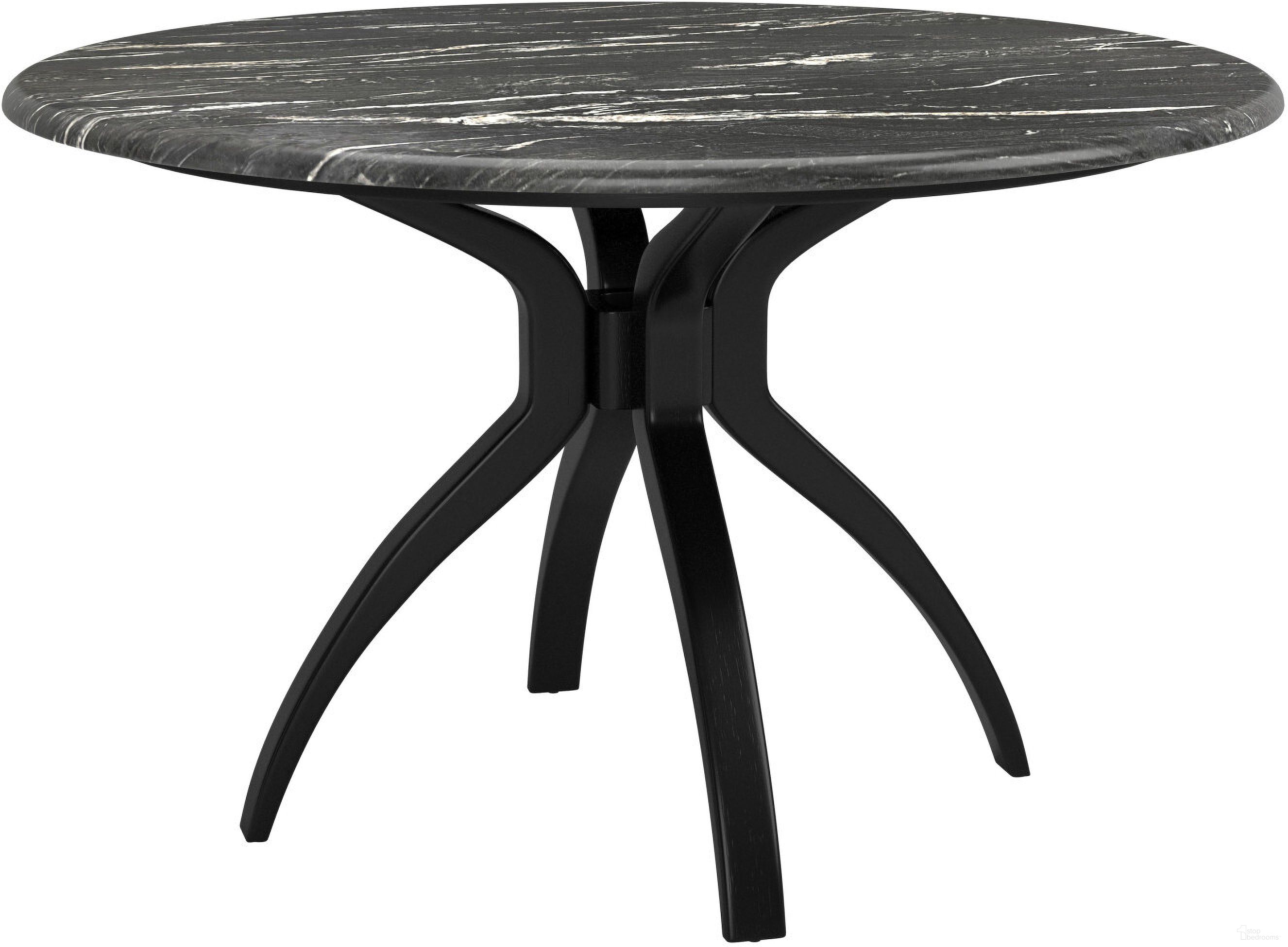 The appearance of Sumay Dining Table In Black designed by Zuo Modern in the modern / contemporary interior design. This black piece of furniture  was selected by 1StopBedrooms from Sumay Collection to add a touch of cosiness and style into your home. Sku: 110086. Table Base Style: Pedestal. Material: Stone. Size: 50".