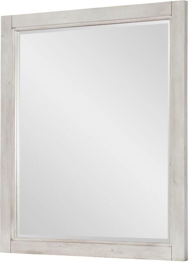 The appearance of Summer Camp Vertical Beveled Mirror In Stone Path White designed by Legacy Classic Kids in the rustic / southwestern interior design. This white piece of furniture was selected by 1StopBedrooms from Summer Collection to add a touch of cosiness and style into your home. Sku: 0833-0100V. Material: Rubberwood.