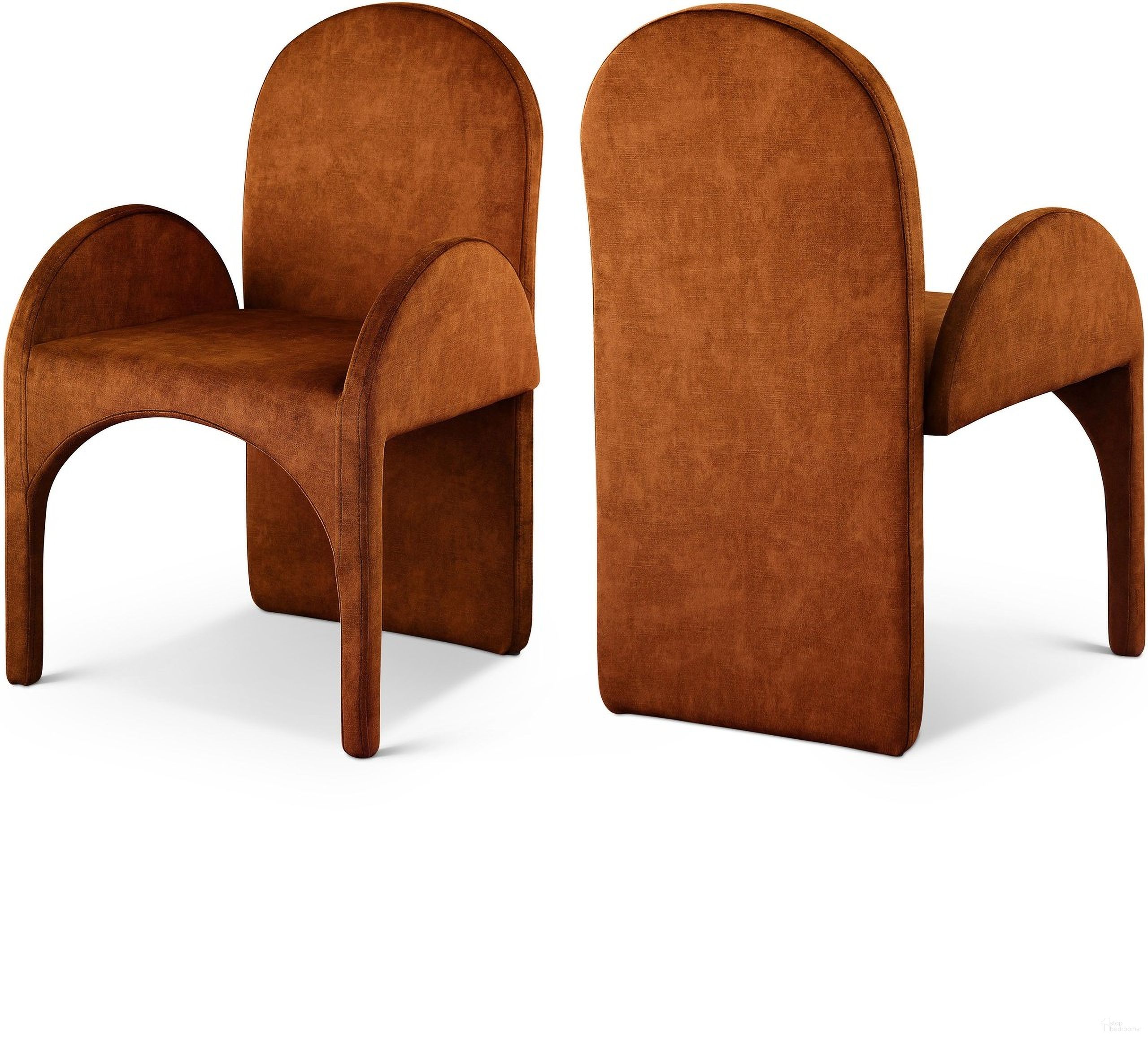 The appearance of Summer Velvet Dining Arm Chair Set of 2 In Cognac designed by Meridian in the modern / contemporary interior design. This cognac piece of furniture was selected by 1StopBedrooms from Summer Collection to add a touch of cosiness and style into your home. Sku: 803Cognac-AC. Material: Velvet. Chair Type: Arm Chair.