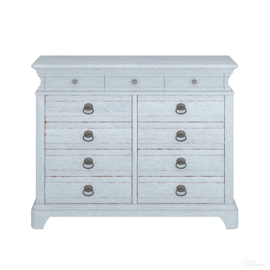 The appearance of Summer Creek Light Keeper's Dresser In Shutter Blue designed by A.R.T. in the traditional interior design. This shutter blue piece of furniture  was selected by 1StopBedrooms from Summer Creek Collection to add a touch of cosiness and style into your home. Sku: 251131-1361. Material: Wood.