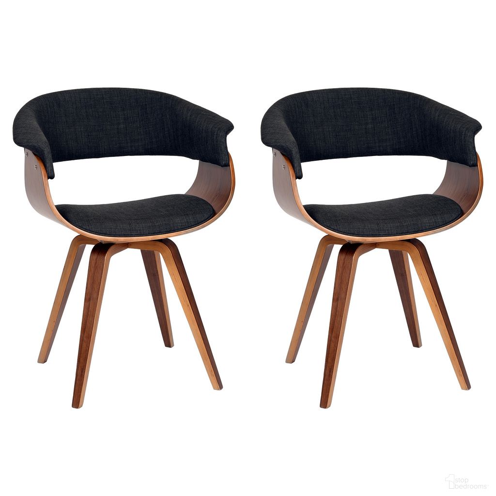 The appearance of Summer Dining Chair Set of 2 In Charcoal and Walnut designed by Armen Living in the modern / contemporary interior design. This walnut and charcoal piece of furniture  was selected by 1StopBedrooms from Summer Collection to add a touch of cosiness and style into your home. Sku: LCSUCHWACH;LCSUCHWACH. Chair Type: Arm Chair. Material: Hardwood.