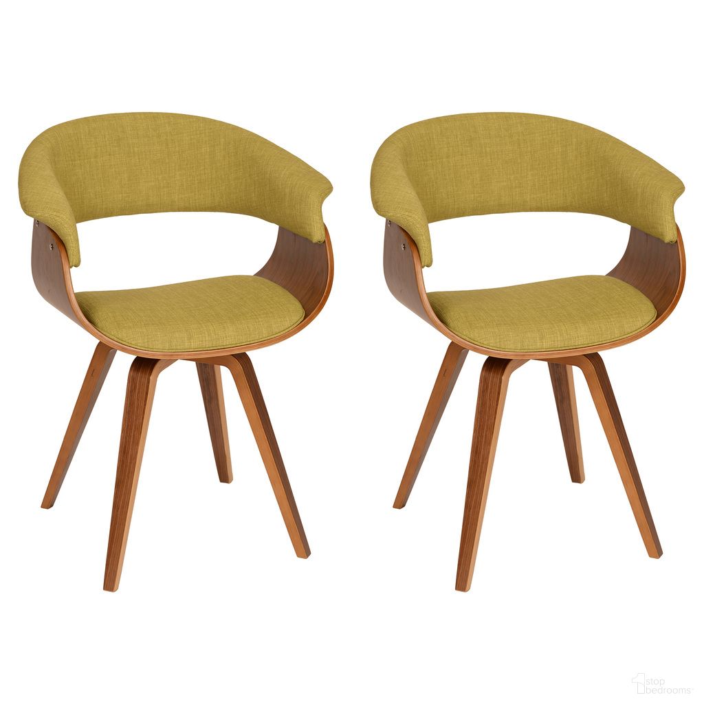 The appearance of Summer Dining Chair Set of 2 In Green and Walnut designed by Armen Living in the modern / contemporary interior design. This green/walnut piece of furniture was selected by 1StopBedrooms from Summer Collection to add a touch of cosiness and style into your home. Sku: LCSUCHWAGR;LCSUCHWAGR. Material: Wood. Chair Type: Arm Chair.