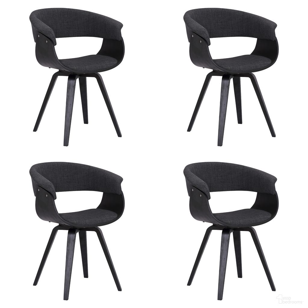 The appearance of Summer Dining Chair Set of 4 In Black and Charcoal designed by Armen Living in the modern / contemporary interior design. This charcoal and black piece of furniture  was selected by 1StopBedrooms from Summer Collection to add a touch of cosiness and style into your home. Sku: LCSUCHBLCH;LCSUCHBLCH;LCSUCHBLCH;LCSUCHBLCH. Material: Fabric. Chair Type: Arm Chair.