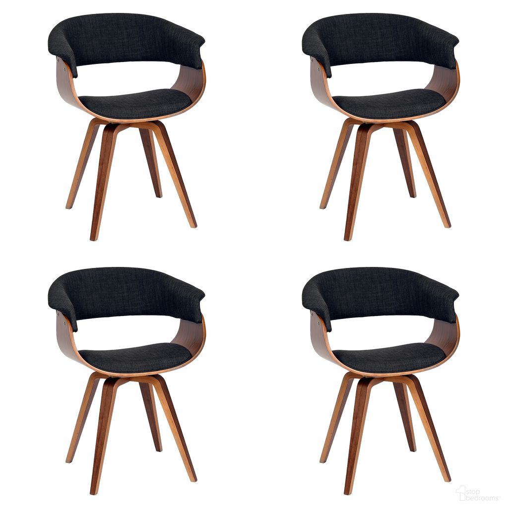 Summer Dining Chair Set of 4 In Charcoal and Walnut
