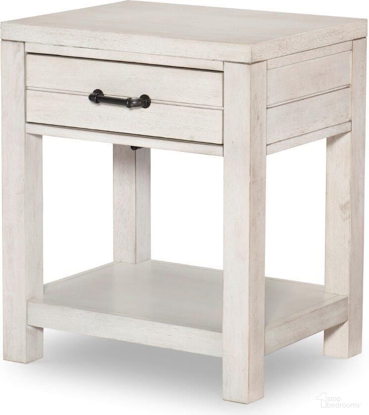 The appearance of Summer Camp Open Night Stand with 1 Drawer-Open Shelf-Motion Light and Usb Kit In Stone Path White designed by Legacy Classic Kids in the rustic / southwestern interior design. This white piece of furniture was selected by 1StopBedrooms from Summer Camp Collection to add a touch of cosiness and style into your home. Sku: 0833-3101V. Material: Rubberwood.