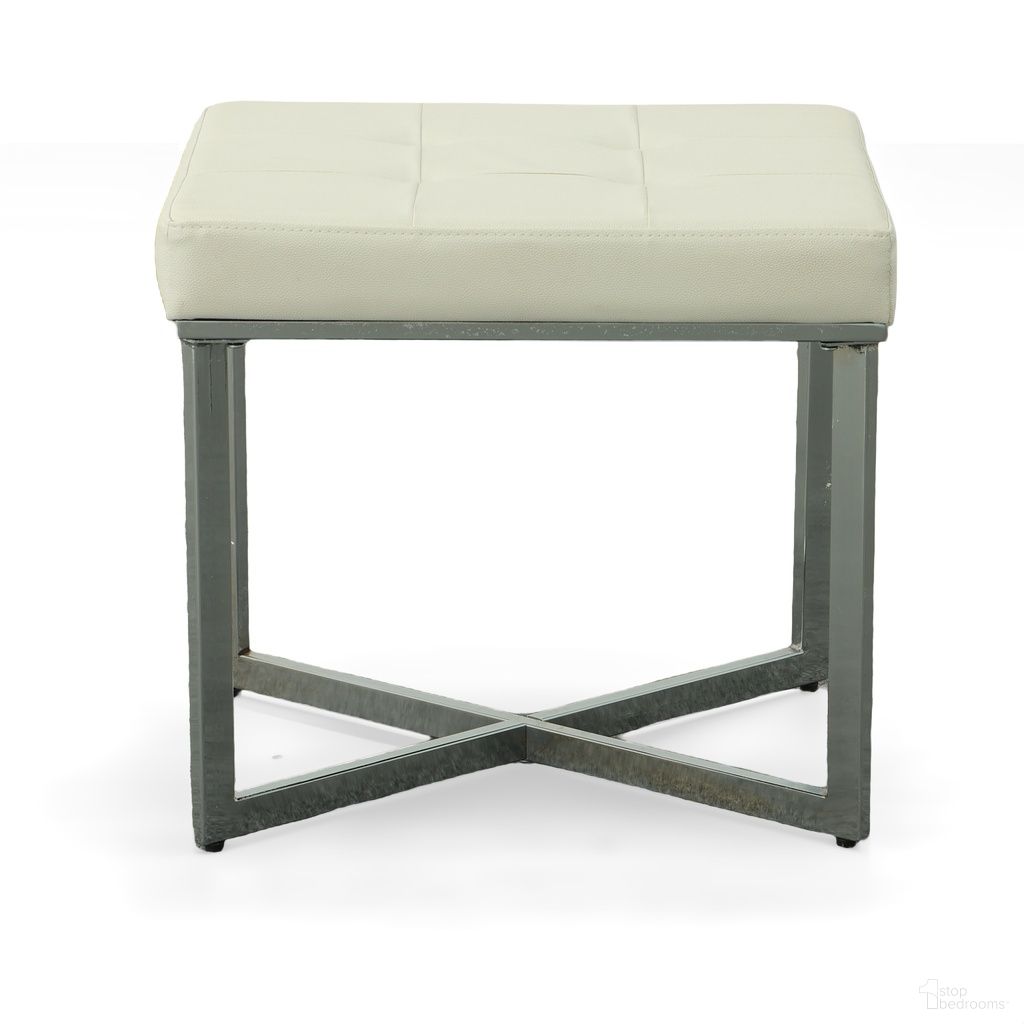 Summer Vanity Bench In White and Chrome