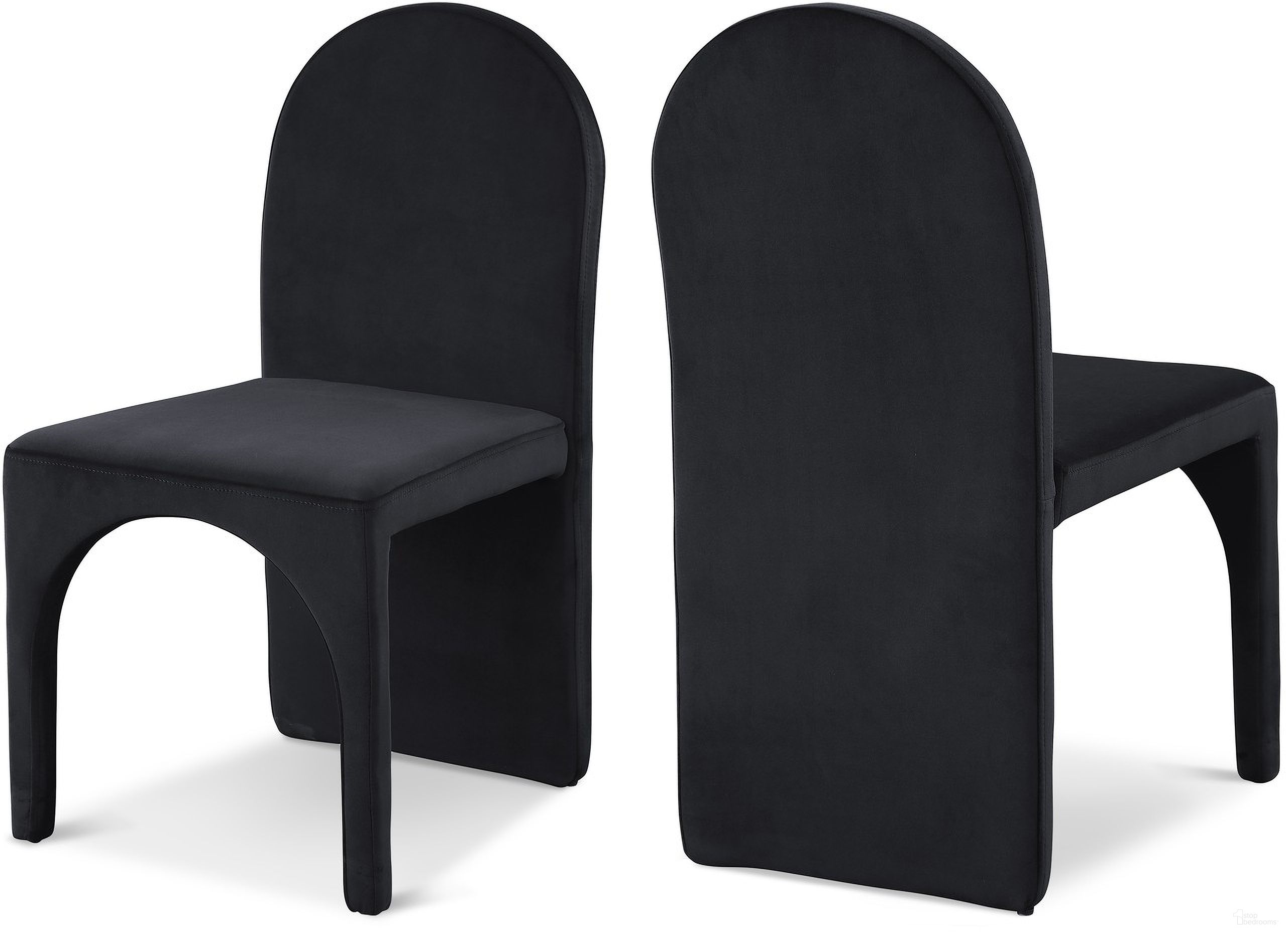 The appearance of Summer Velvet Dining Side Chair Set of 2 In Black designed by Meridian in the modern / contemporary interior design. This black piece of furniture was selected by 1StopBedrooms from Summer Collection to add a touch of cosiness and style into your home. Sku: 803Black-SC. Material: Velvet. Chair Type: Side Chair.