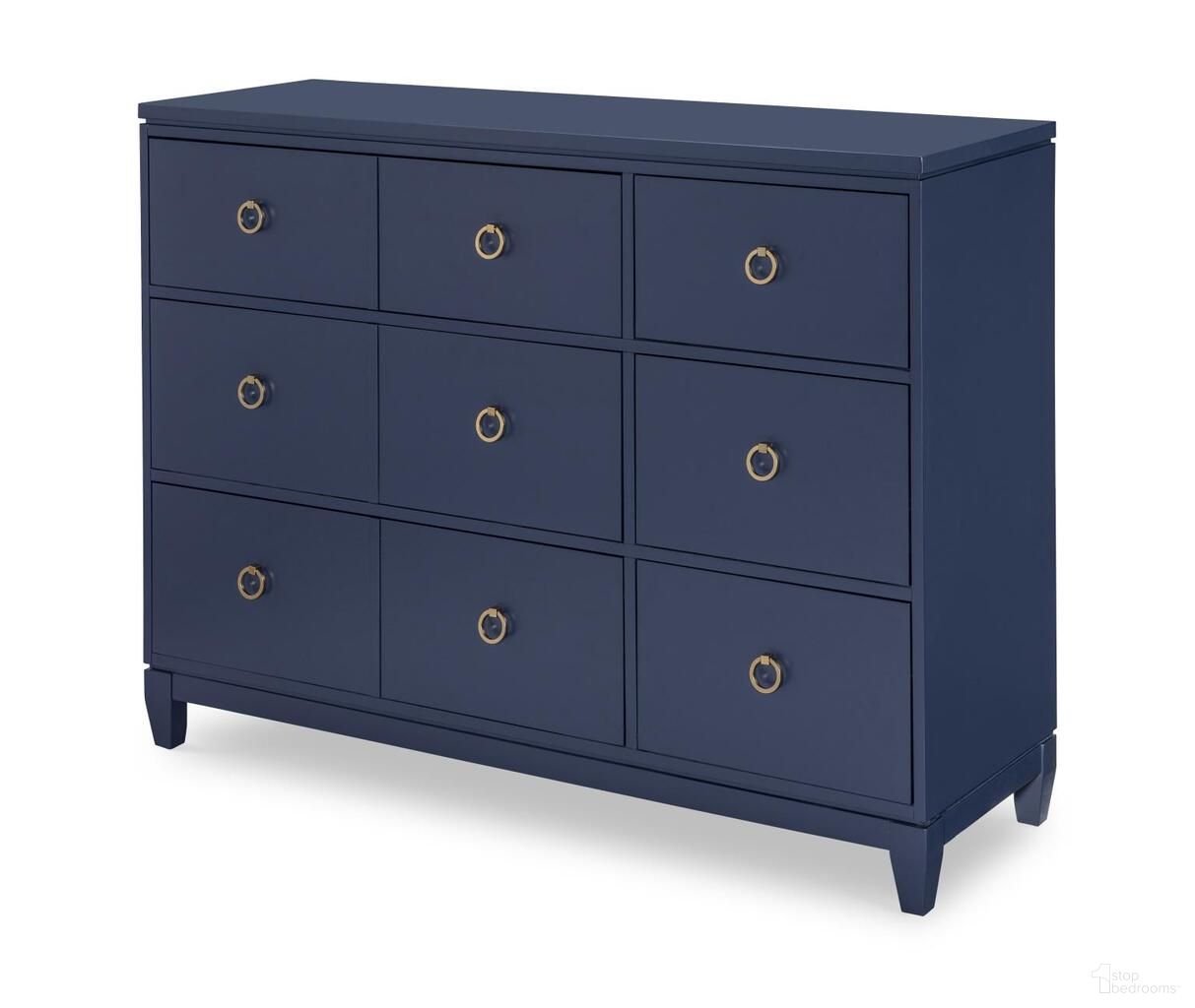 The appearance of Summerland 6 Drawer Dresser In Inkwell Blue designed by Legacy Classic in the transitional interior design. This inkwell blue piece of furniture  was selected by 1StopBedrooms from Summerland Collection to add a touch of cosiness and style into your home. Sku: 1162-1200C. Material: Poplar Solid.
