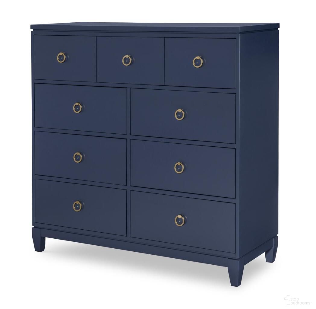 The appearance of Summerland 7 Drawer Bureau In Inkwell Blue designed by Legacy Classic in the transitional interior design. This inkwell blue piece of furniture  was selected by 1StopBedrooms from Summerland Collection to add a touch of cosiness and style into your home. Sku: 1162-2400C. Material: Poplar Solid.