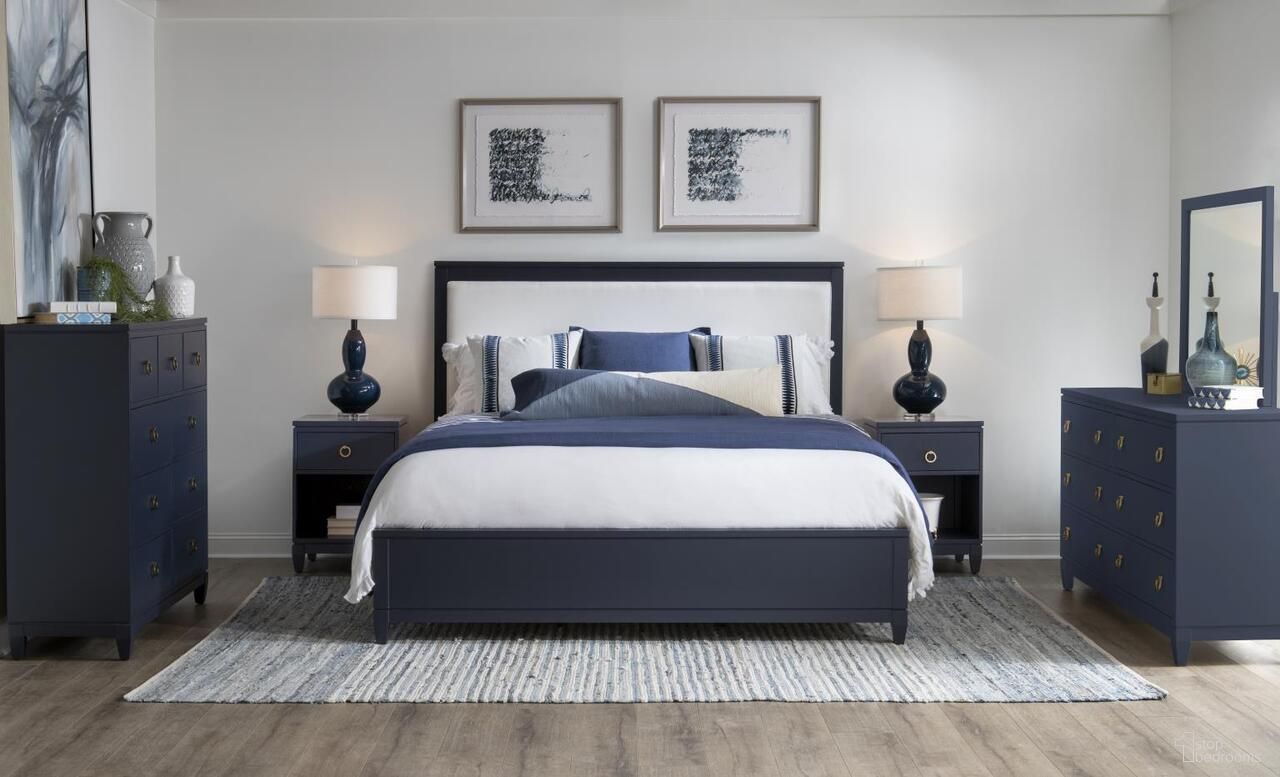 Summerland Complete Youth Panel Bedroom Set In Inkwell Blue