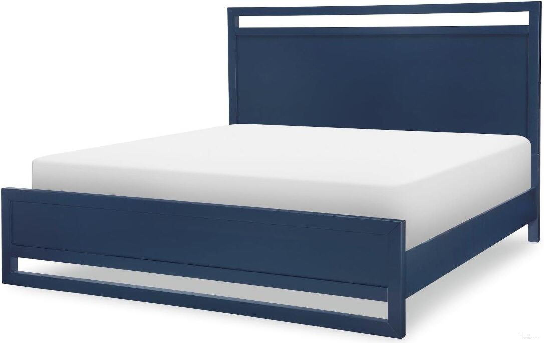 Summerland Inkwell Blue Finish King Panel Bed