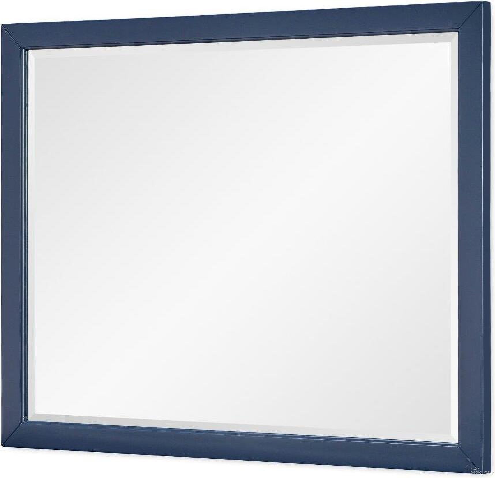 The appearance of Summerland Inkwell Blue Finish Mirror designed by Legacy Classic in the modern / contemporary interior design. This blue piece of furniture  was selected by 1StopBedrooms from Summerland Collection to add a touch of cosiness and style into your home. Sku: 1162-0200. Material: Poplar.