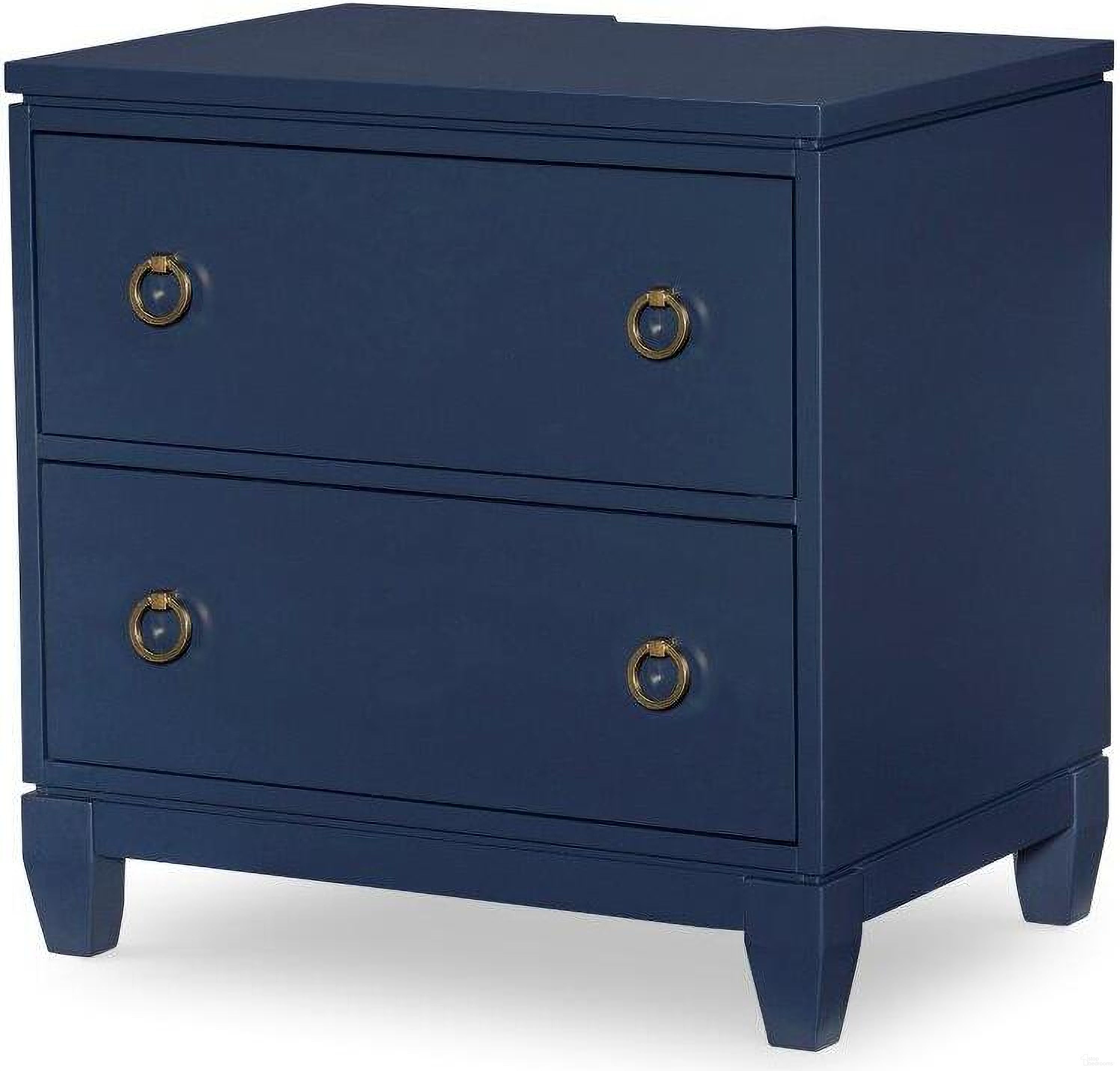 The appearance of Summerland Inkwell Blue Finish Nightstand designed by Legacy Classic in the modern / contemporary interior design. This blue piece of furniture was selected by 1StopBedrooms from Summerland Collection to add a touch of cosiness and style into your home. Sku: 1162-3300. Material: Wood Veneer.