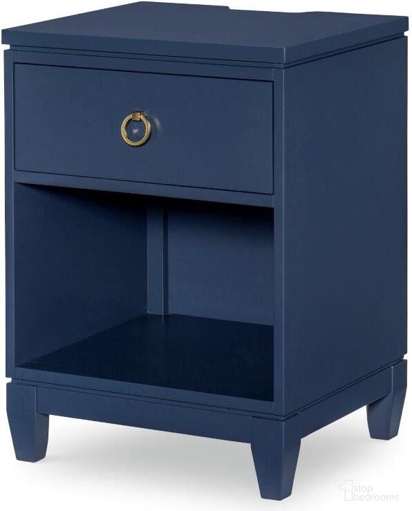 The appearance of Summerland Inkwell Blue Finish Open Nightstand designed by Legacy Classic in the modern / contemporary interior design. This blue piece of furniture was selected by 1StopBedrooms from Summerland Collection to add a touch of cosiness and style into your home. Sku: 1162-3101. Material: Poplar.