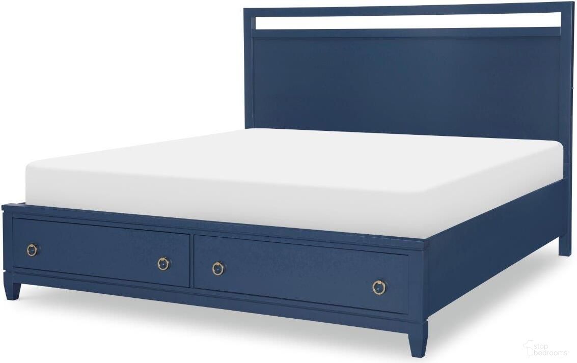 The appearance of Summerland Inkwell Blue Finish Queen Panel Bed With Storage designed by Legacy Classic in the modern / contemporary interior design. This blue piece of furniture was selected by 1StopBedrooms from Summerland Collection to add a touch of cosiness and style into your home. Sku: 1162-4105;1162-4235;1162-4904. Bed Type: Panel Bed. Bed Size: Queen. Material: Poplar.