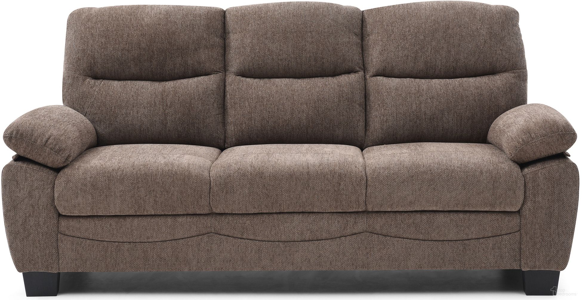 The appearance of Summerton Sofa In Brown designed by Glory in the transitional interior design. This brown piece of furniture was selected by 1StopBedrooms from Summerton Collection to add a touch of cosiness and style into your home. Sku: G00362A-S. Material: Polyester.