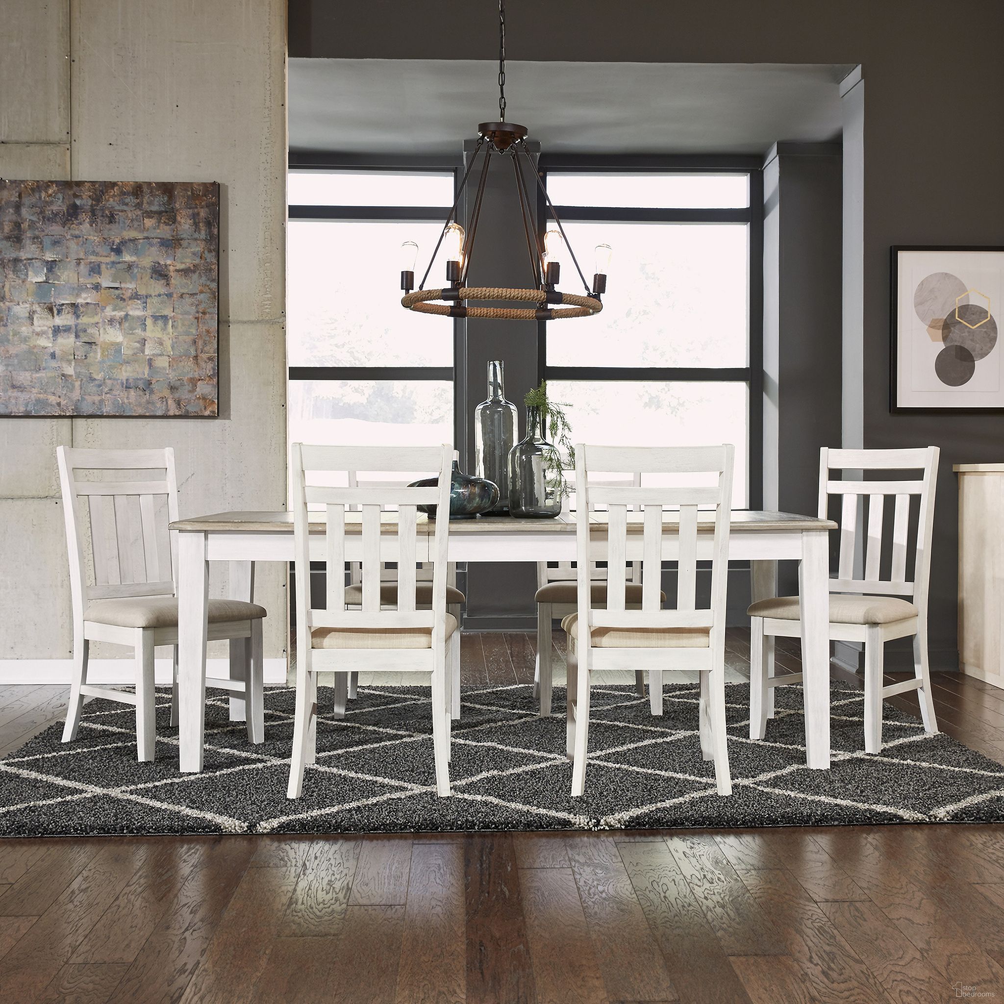 The appearance of Summerville Soft White Wash Rectangular Extendable Leg Dining Room Set designed by Liberty in the transitional interior design. This white piece of furniture was selected by 1StopBedrooms from Summerville Collection to add a touch of cosiness and style into your home. Sku: 171-T4078;171-C1501S. Table Base Style: Legs. Table Top Shape: Rectangular. Material: Rubberwood. Size: 78".