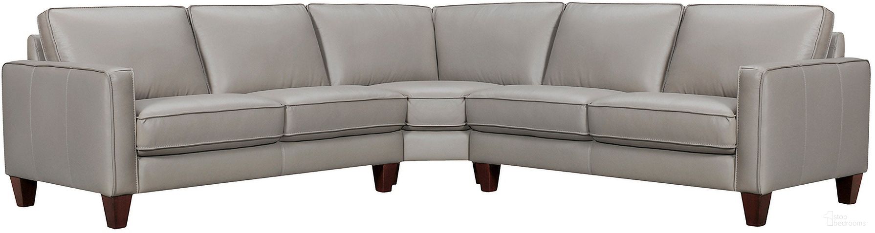 Summit 3 Piece Leather Sectional Sofa In Greige