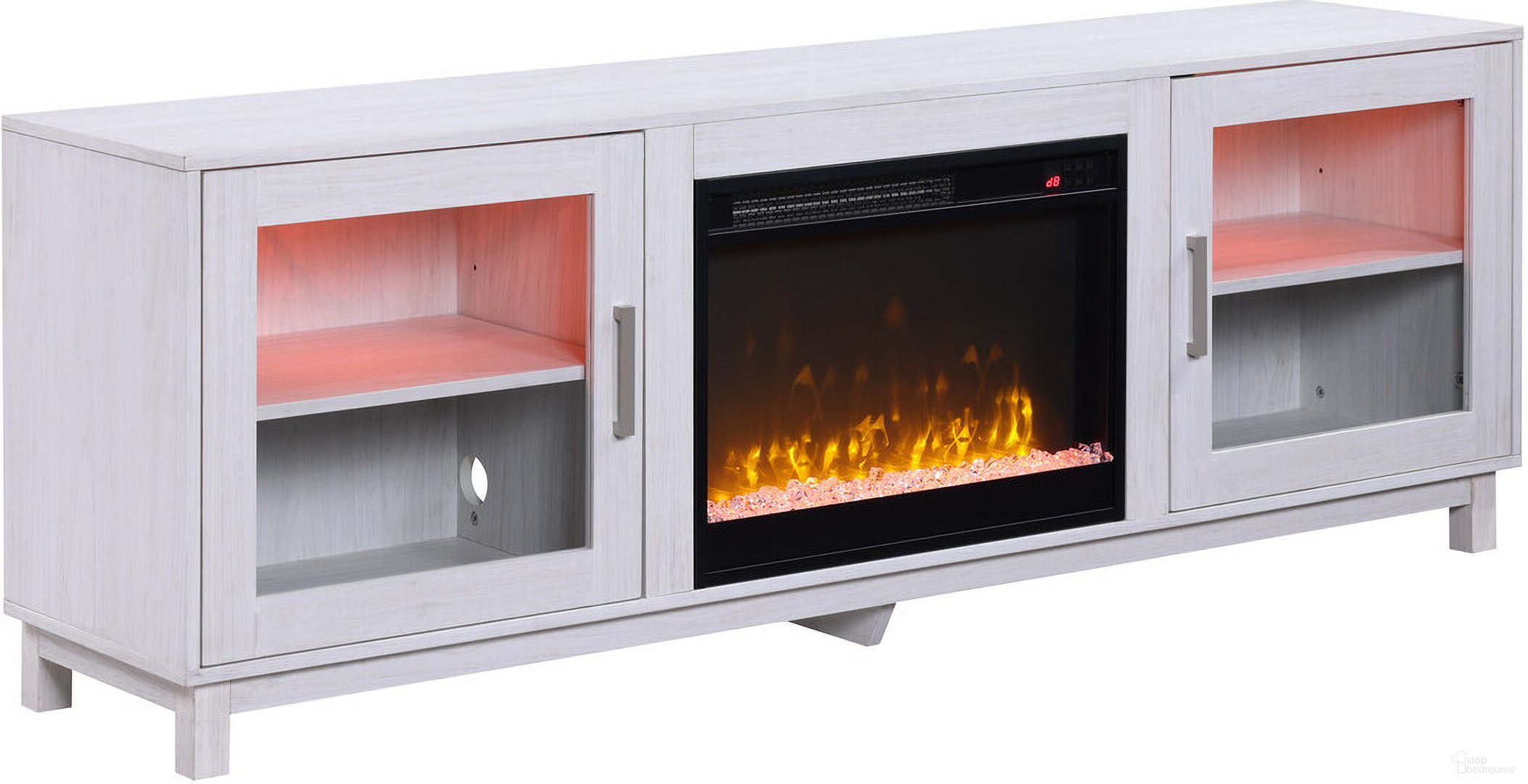 The appearance of Summit 70 Inch TV Stand Console with Fireplace In White designed by Lilola Home in the modern / contemporary interior design. This white piece of furniture was selected by 1StopBedrooms from Summit Collection to add a touch of cosiness and style into your home. Sku: 97032. Material: MDF.