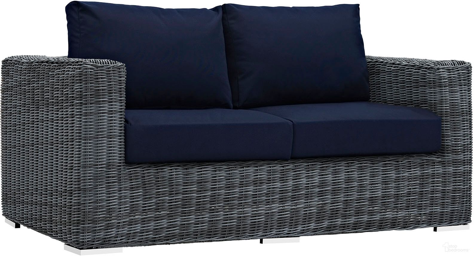 The appearance of Summon Canvas Navy Outdoor Patio Sunbrella Loveseat designed by Modway in the modern / contemporary interior design. This canvas navy piece of furniture was selected by 1StopBedrooms from Summon Collection to add a touch of cosiness and style into your home. Sku: EEI-1865-GRY-NAV. Material: Steel.