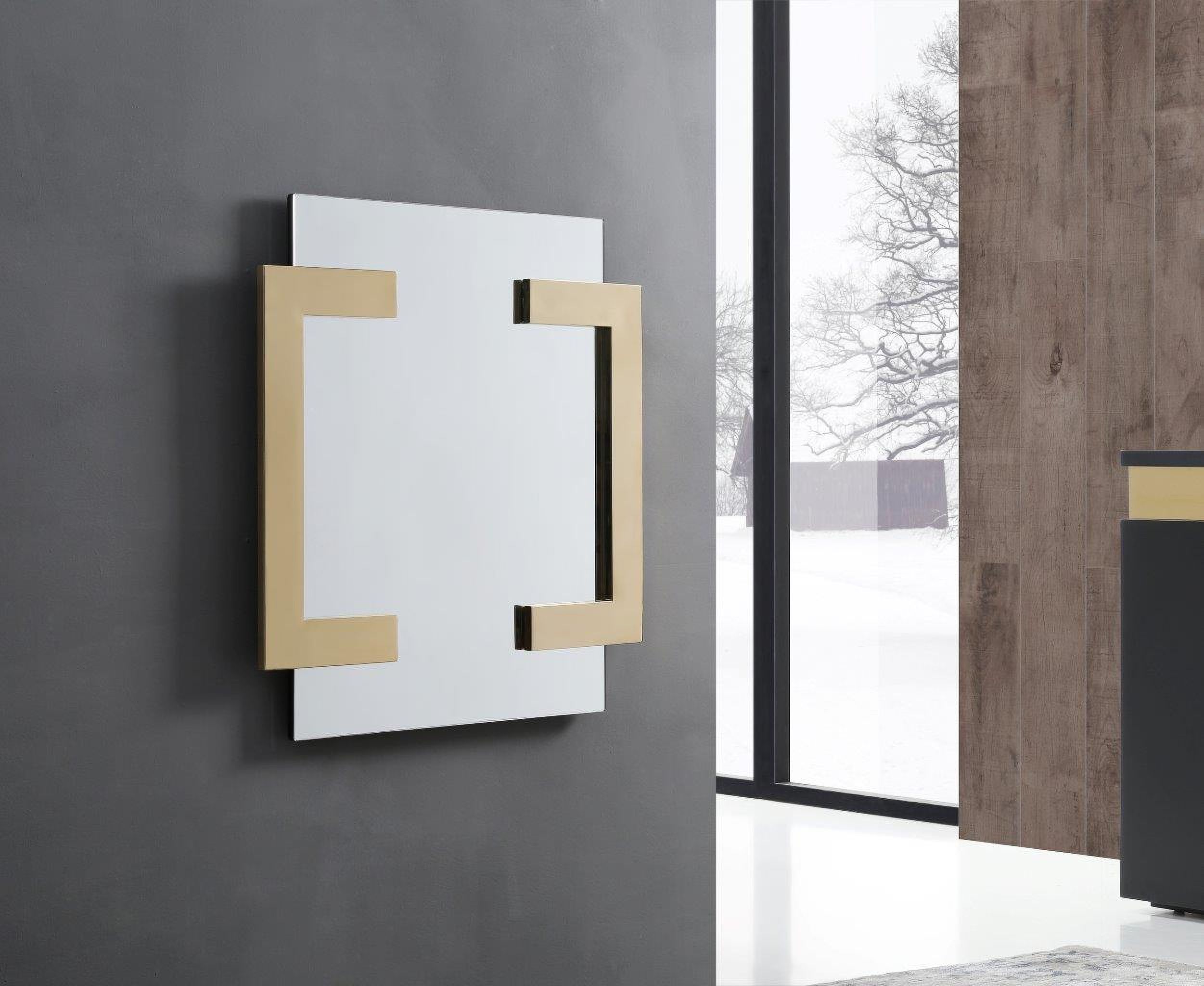 The appearance of Sumo Polished Gold Mirror designed by Whiteline Modern Living in the modern / contemporary interior design. This gold piece of furniture was selected by 1StopBedrooms from Sumo Collection to add a touch of cosiness and style into your home. Sku: MR1658-GLD. Material: Glass.