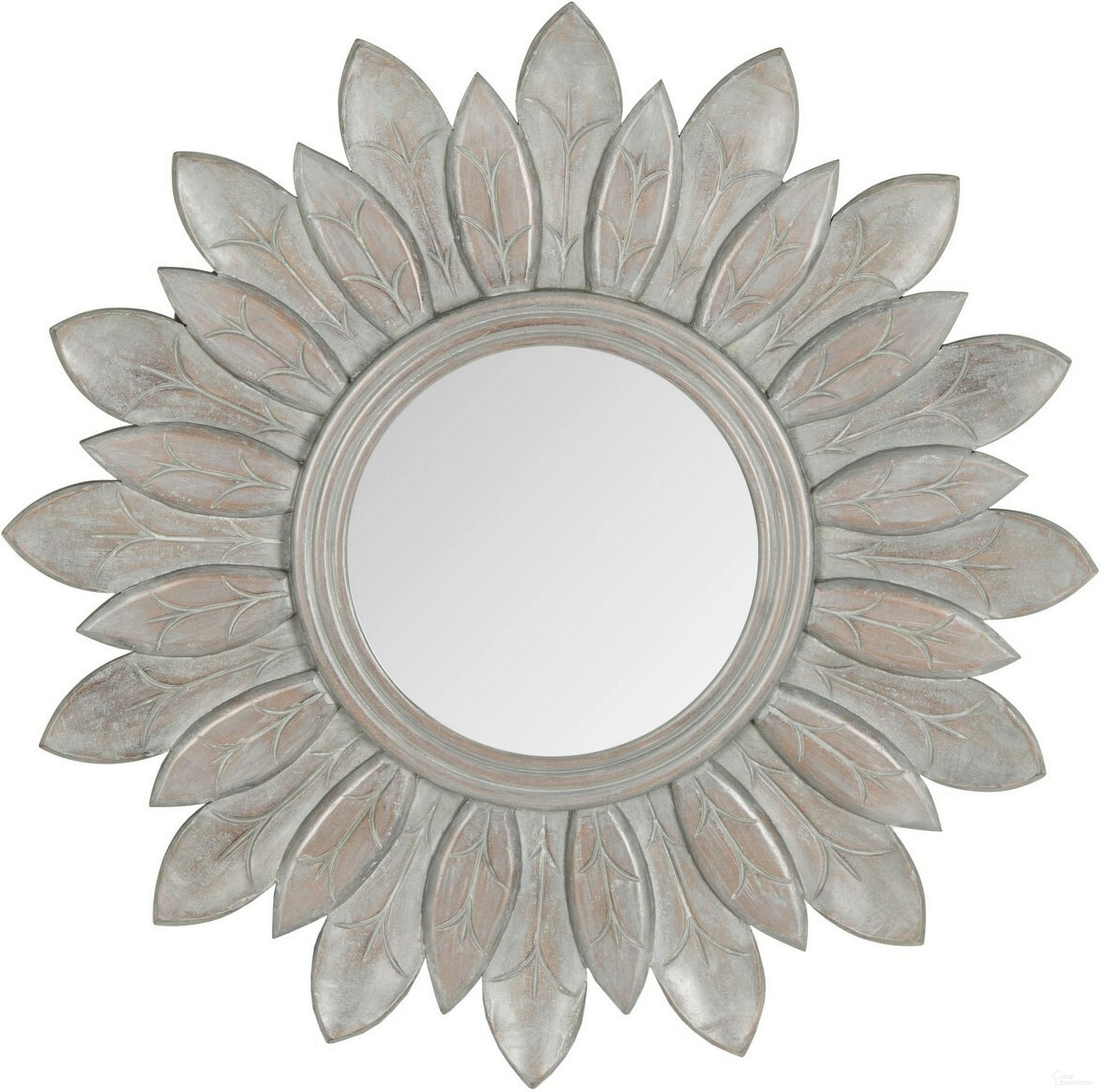 The appearance of Sun King Mirror in Grey designed by Safavieh in the traditional interior design. This grey piece of furniture  was selected by 1StopBedrooms from Sun Collection to add a touch of cosiness and style into your home. Sku: MIR5003A.