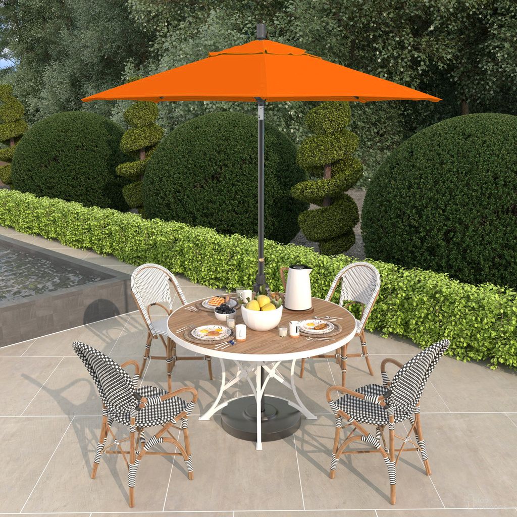 The appearance of Sun Master 7.5' Patio Umbrella with Aluminum Pole Fiberglass Ribs Collar Tilt Crank Lift with Sunbrella Fabric In Tuscan and Hammertone Grey designed by California Umbrella in the traditional interior design. This tuscan/hammertone grey piece of furniture  was selected by 1StopBedrooms from Sun Master Collection to add a touch of cosiness and style into your home. Sku: GSCUF758010-5417. Material: Aluminum.