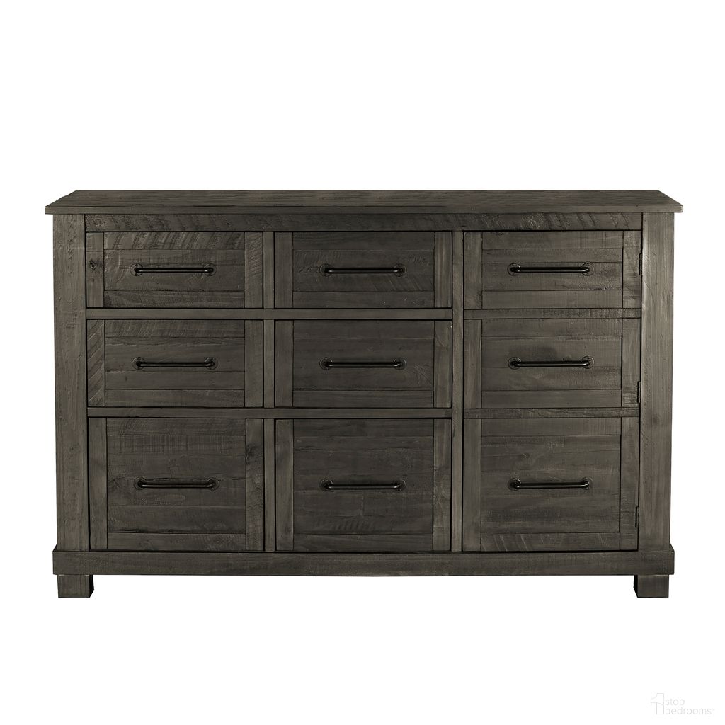 The appearance of Sun Valley Charcoal 9 Drawer Dresser designed by A-America in the rustic / southwestern interior design. This gray piece of furniture was selected by 1StopBedrooms from Sun Valley Collection to add a touch of cosiness and style into your home. Sku: SUVCL5510. Material: Pine.