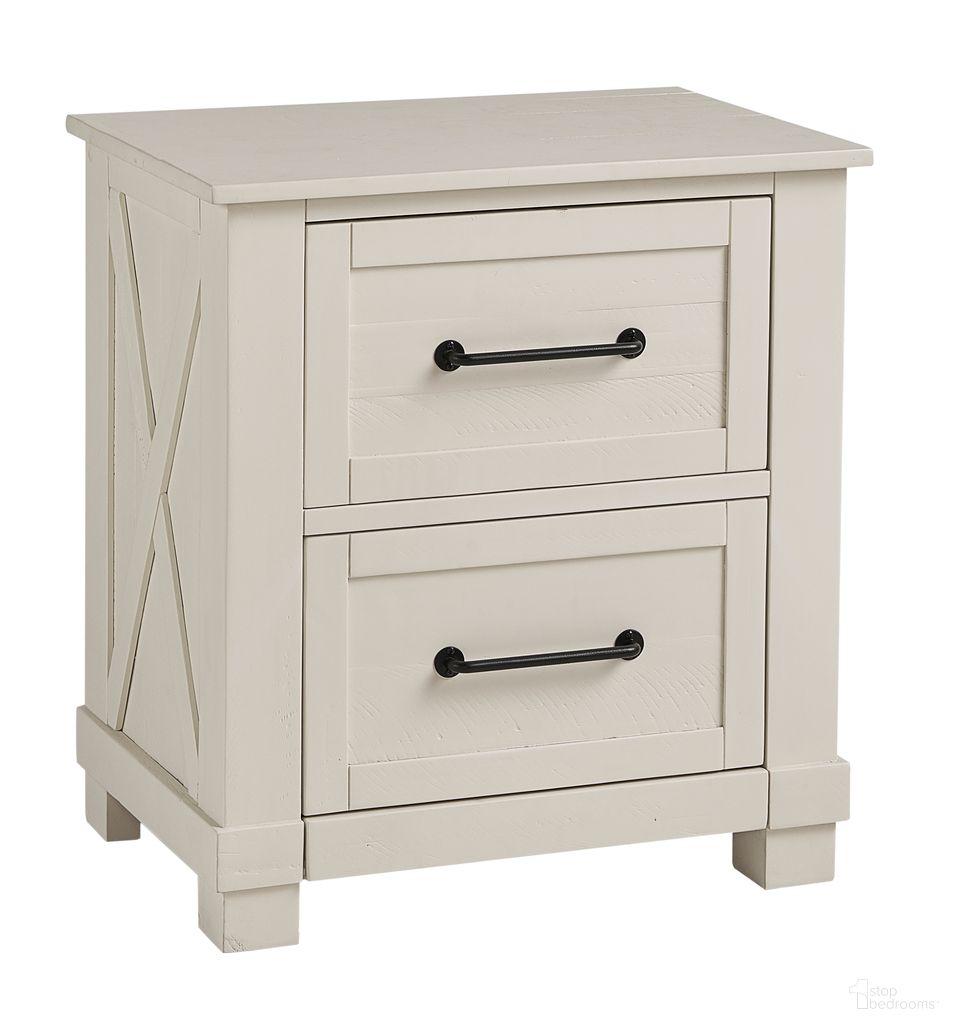 The appearance of Sun Valley Nightstand In White designed by A-America in the rustic / southwestern interior design. This white piece of furniture was selected by 1StopBedrooms from Sun Valley Collection to add a touch of cosiness and style into your home. Sku: SUVWT5750. Material: Solid Pine.