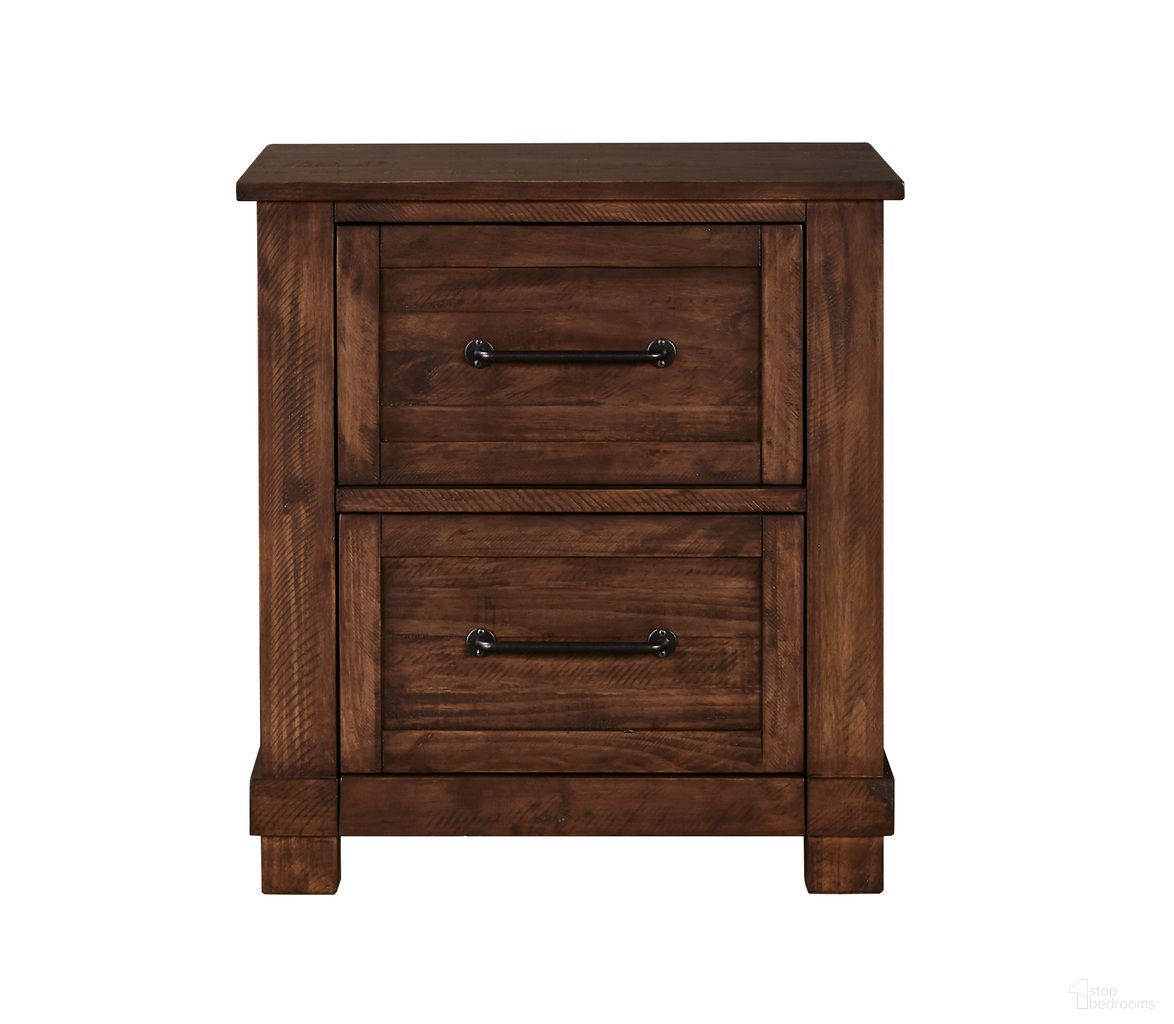 The appearance of Sun Valley Rustic Timber Nightstand designed by A-America in the rustic / southwestern interior design. This brown piece of furniture  was selected by 1StopBedrooms from Sun Valley Collection to add a touch of cosiness and style into your home. Sku: SUVRT5750. Material: Pine.