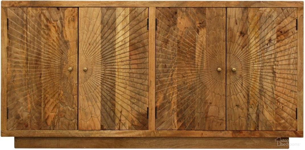 Turlock Sunbright Hand-carved 4 Door Sideboard In Natural